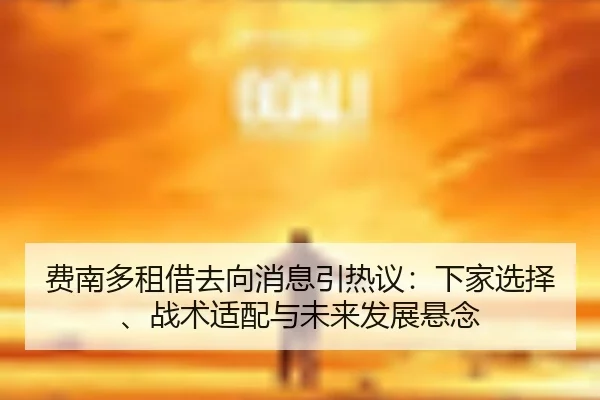 费南多租借去向消息引热议：下家选择、战术适配与未来发展悬念
